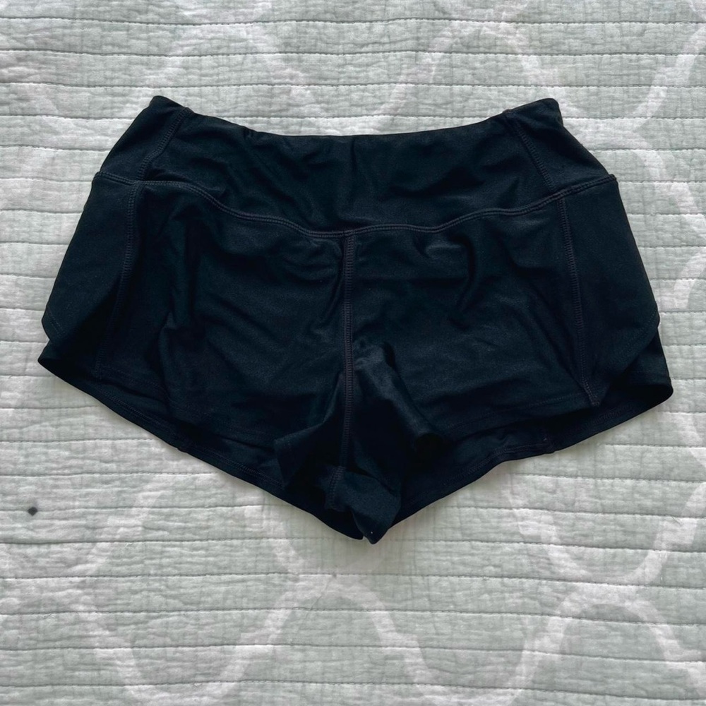 mini low waist black workout shorts